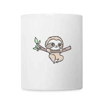 Sloth on a branch – Cute tree design - Mug - white - Front