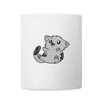 Cuddly Kitten Gray Velcro Cartoon - Mug - white - Front