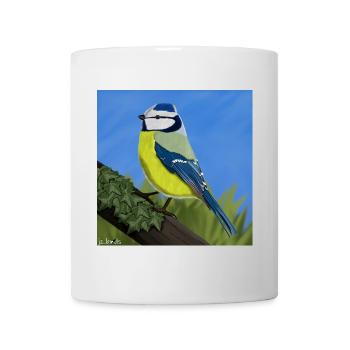jz.birds blue tit bird design illustration - Mug - white - Front