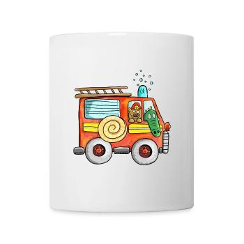 Funny kids fire service I camion de pompiers - Mug blanc - blanc - Devant