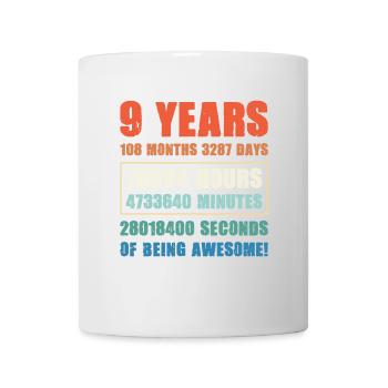 9. Jahre Geburtstag Geburtstagsfeier Geburt Fest - Tasse - Weiß - Vorne