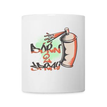 Born To Spray Graffiti Style Design - Tasse - Weiß - Vorne