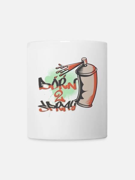 Born To Spray Graffiti Style Design - Tasse - Weiß