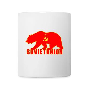 Union soviétique ours avec drapeau - Mug blanc - blanc - Devant