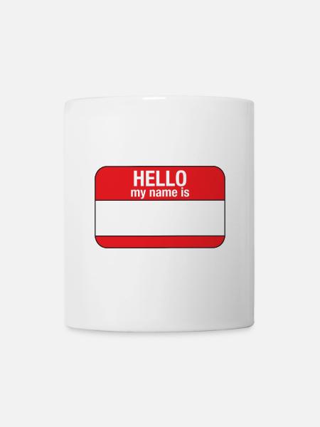 blanc 'bonjour mon nom est' en rouge - Mug blanc - blanc
