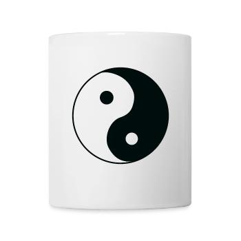 ying yang Schwarz und Weiß auf und ab - Tasse - Weiß - Vorne