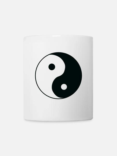ying yang noir et blanc de haut en bas - Mug blanc - blanc