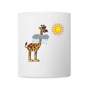 Girafe et soleil - Mug blanc - blanc - Devant