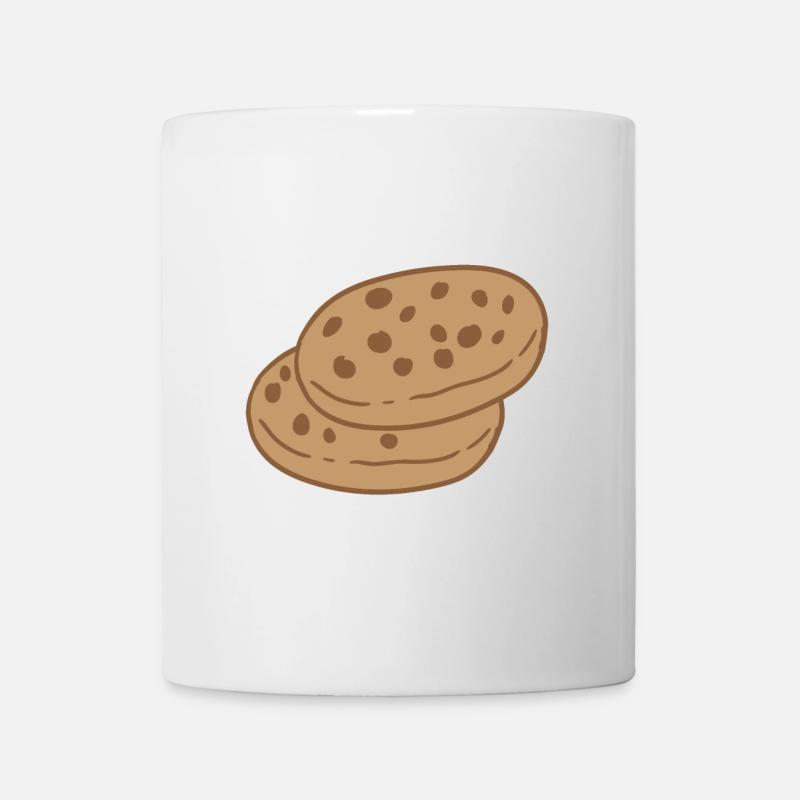 süße braune Kekse - Tasse - Weiß