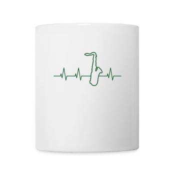 Saxophonist Herzschlag - Tasse - Weiß - Vorne