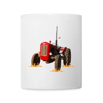Roter Traktor Kraftdruck - Tasse - Weiß - Vorne