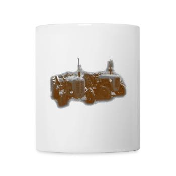 Vintage Traktoren Rostorange - Tasse - Weiß - Vorne