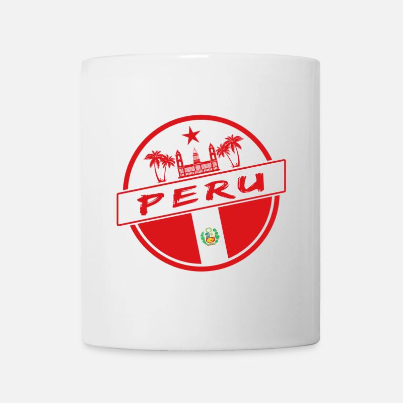 Cercle du Pérou aux couleurs nationales - Mug blanc - blanc