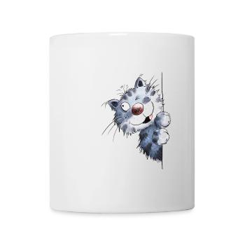 Chat bleu drôle pour les amis de chat - Mug blanc - blanc - Devant