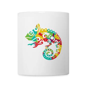 Idée cadeau de tatouage tribal de style caméléon maori - Mug blanc - blanc - Devant