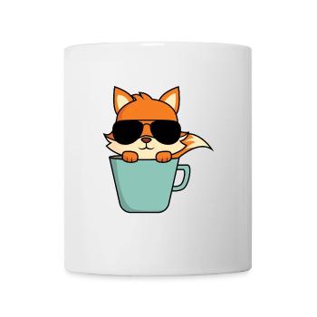 Cooler Fuchs in Kaffeetasse - Tasse - Weiß - Vorne