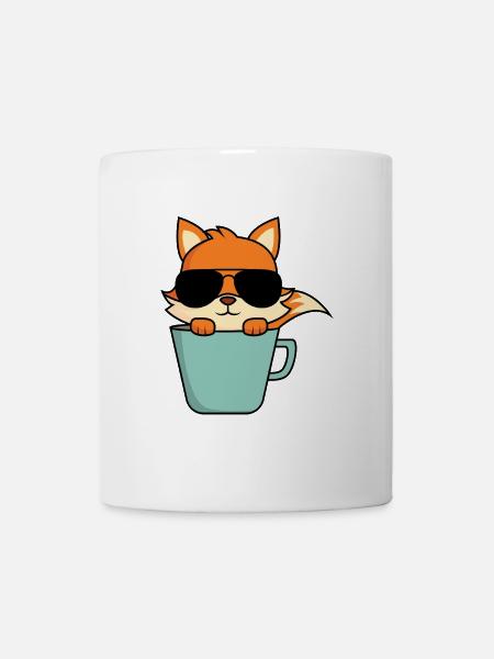 Renard frais dans une tasse à café - Mug blanc - blanc
