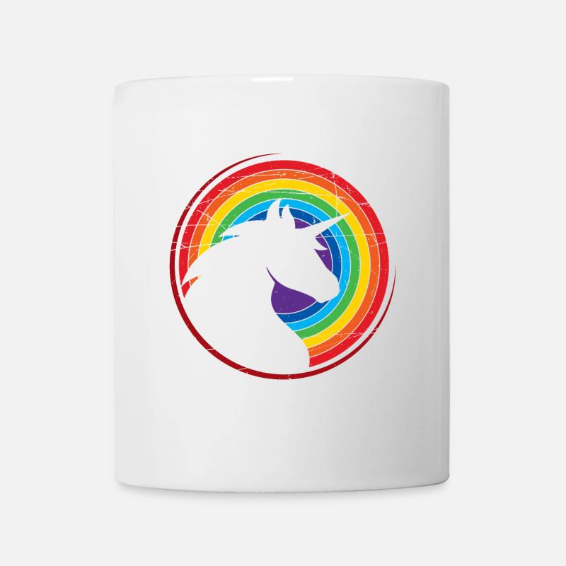 Einhorn - Bunt - Regenbogen - Tasse - Weiß