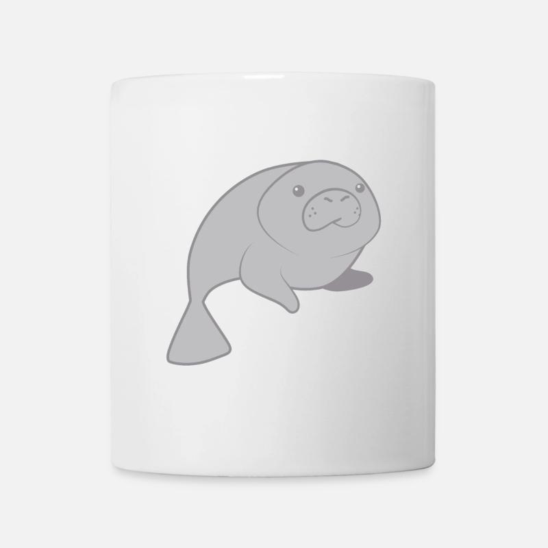 Cute round manatee - Mug - white