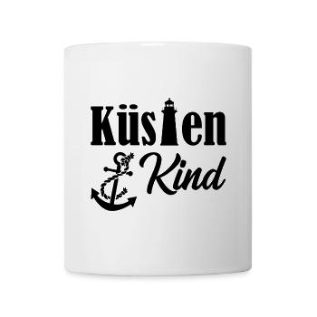Küstenkind Anker Leuchtturm Meer Maritim Geschenk - Tasse - Weiß - Vorne