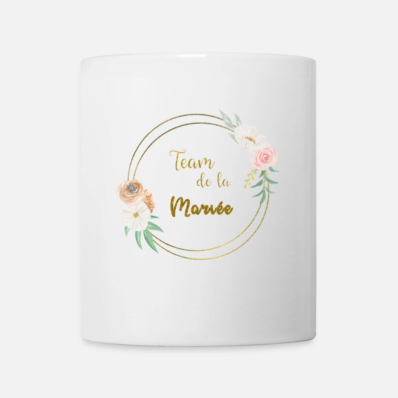 team de la mariée or et fleurs - Mug blanc - blanc