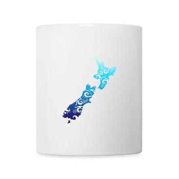 Idée de cadeau de tatouage tribal de carte de Maori de la Nouvelle Zélande - Mug blanc - blanc - Devant