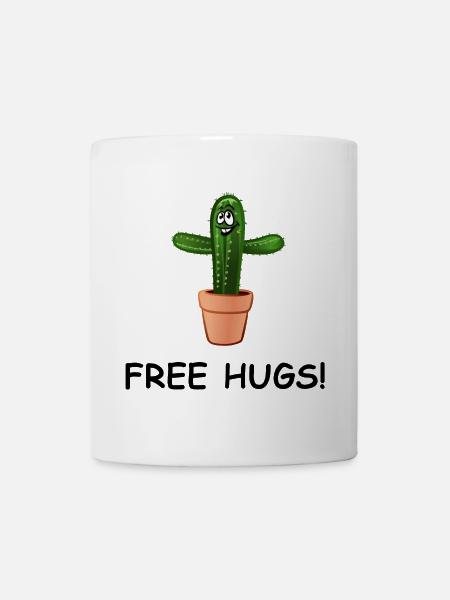 Smiling Cactus: FREE HUGS! - Mug - white