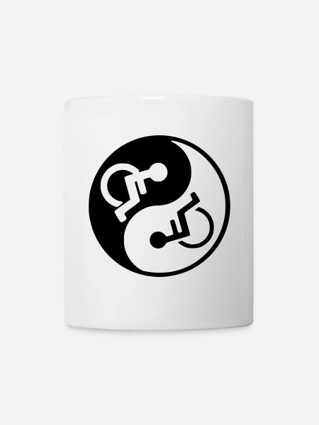 Wheelchair Yin and yang symbol image # - Mug - white