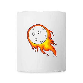 Floorball ball so fast that it burns - Mug - white - Front