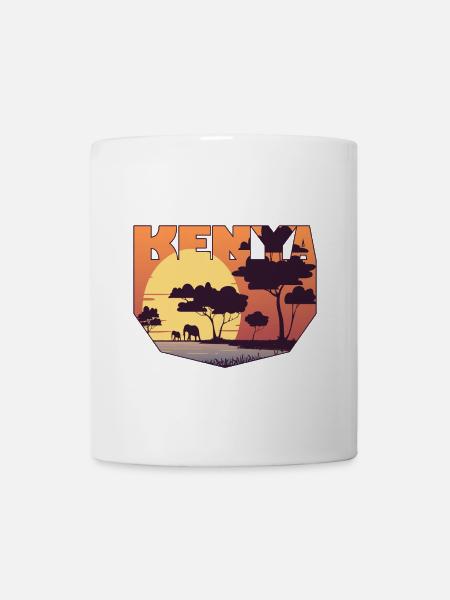 Kenya design with landscape / gift - Mug - white