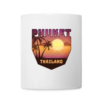 Phuket design with palm trees and sun / gift - Mug - white - Front