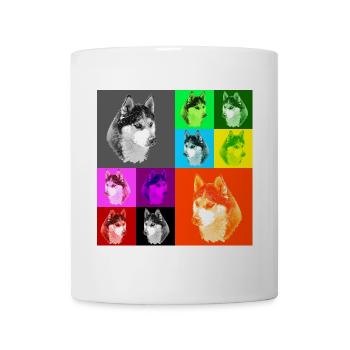 Pop Art Husky Portrait - Mug - white - Front