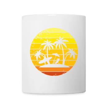 Suferin Surfer Geschenk Wellenreiten mit Insel - Tasse - Weiß - Vorne