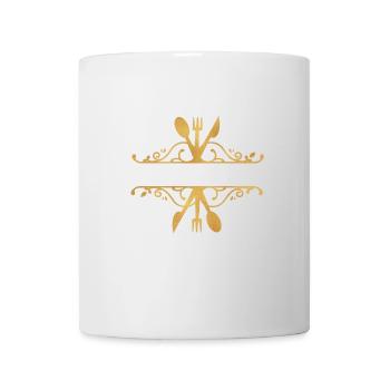 cutlery logo gold - Mug - white - Front