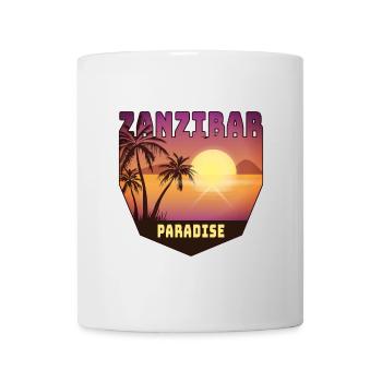 Design mit Palmen und Sonne / Geschenk - Tasse - Weiß - Vorne