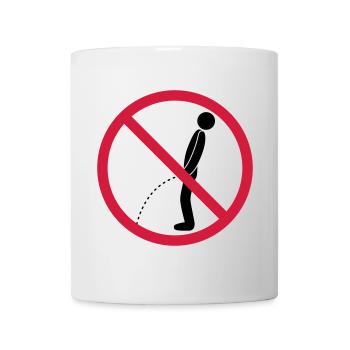 kein im stehen pinkeln verboten schild pissen klo - Tasse - Weiß - Vorne