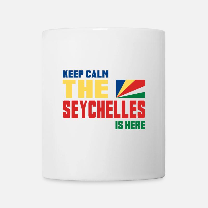 Keep Calm Seychellen Design / Geschenk Flagge - Tasse - Weiß