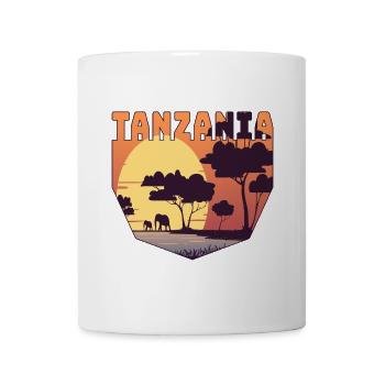 Tansania Safari Design mit Elefanten - Tasse - Weiß - Vorne