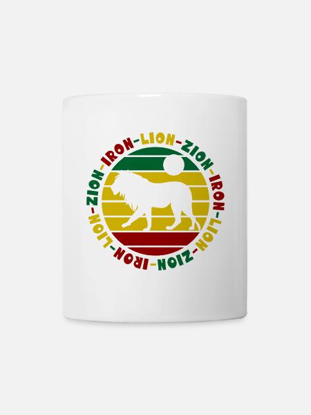 Lion de fer Zion Rastafari Reggae Löwe - Mug blanc - blanc