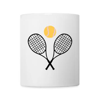 Tennis, tennis racket and tennis ball (cheap!) - Mug blanc - blanc - Devant