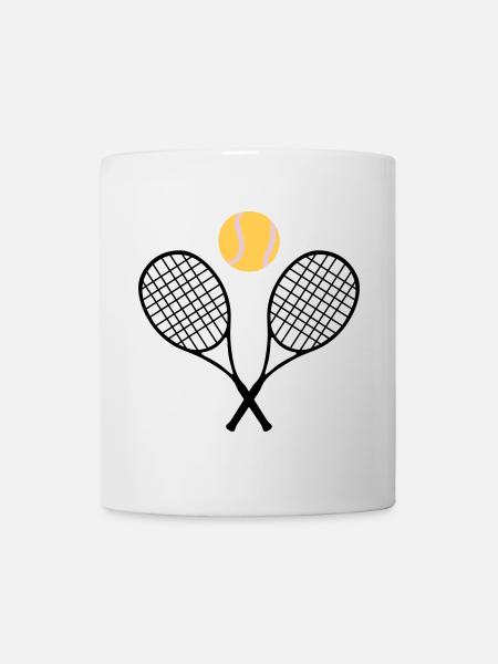Tennis, tennis racket and tennis ball (cheap!) - Mug blanc - blanc