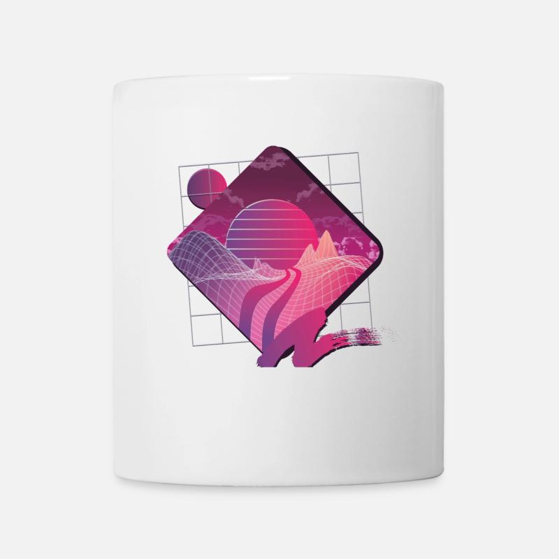 retrowave landscape - Mug - white