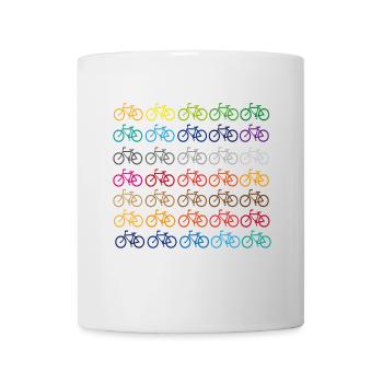 Viele bunte Fahrräder - Tasse - Weiß - Vorne