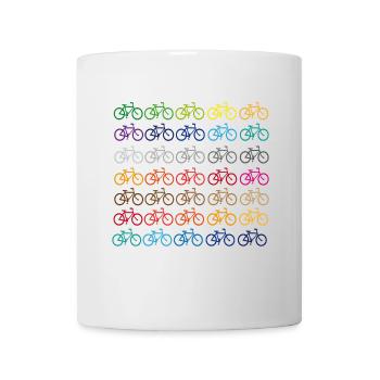 Viele farbige Fahrräder - Tasse - Weiß - Vorne