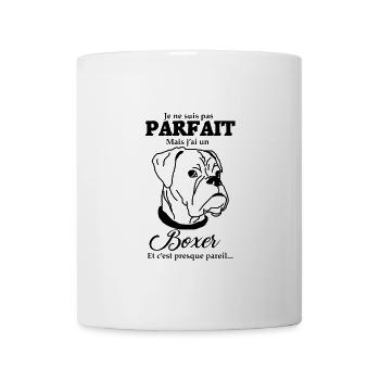 Chien Boxer Design Animal Line Art Animaux - Mug blanc - blanc - Devant