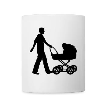 vater kind kinderwagen - Tasse - Weiß - Vorne