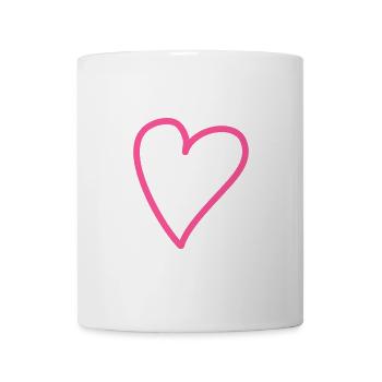 Herz Rosa - Tasse - Weiß - Vorne