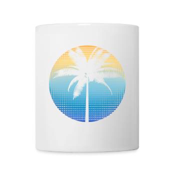 Palme (Kreis, Linien) - Tasse - Weiß - Vorne