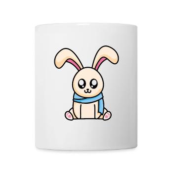 Lapin d'hiver - design - Mug blanc - blanc - Devant