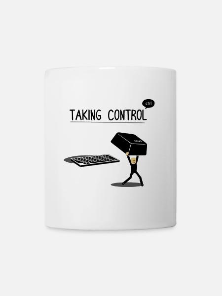 Taking Control Keyboard Computer Tastatur - Tasse - Weiß